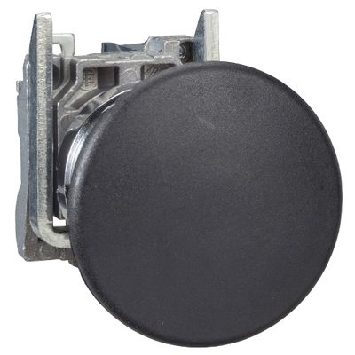 XB4BC21, Ø40 Mushroom push button XB4, Ø22, metal, black, spring return, 1NO