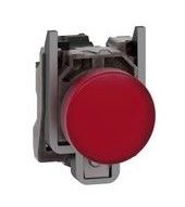 XB4BVB4, Pilot light XB4, Ø22, metal, red, LED, 24V AC/DC