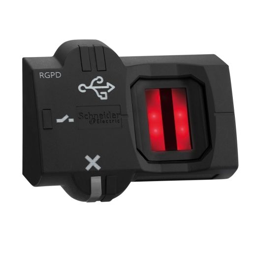 XB5S9B2M12, Biometric switch monostable RGPD XB5S, Ø22, plastic, USB, 24V AC/DC, M12
