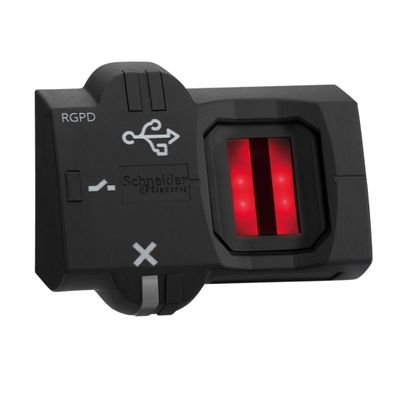XB5S9B2M12, Biometric switch monostable RGPD XB5S, Ø22, plastic, USB, 24V AC/DC, M12