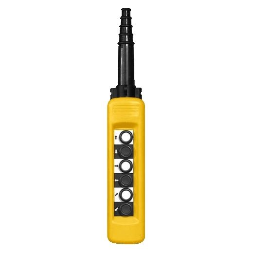 XACA671, Pendant control station XAC, plastic, yellow, 6 push buttons, 6NO, single speed