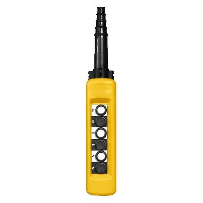 XACA671, Pendant control station XAC, plastic, yellow, 6 push buttons, 6NO, single speed