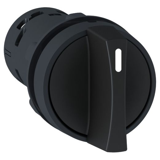 XB7ND21, Monolithic selector switch XB7, Ø22, plastic, black, 2 position, stay put, 1NO