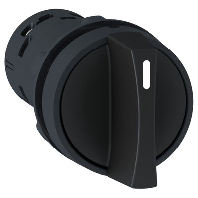 XB7ND21, Monolithic selector switch XB7, Ø22, plastic, black, 2 position, stay put, 1NO