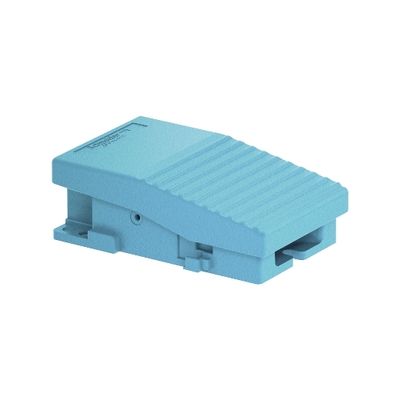 XPEM110, Single foot switch XPE, metallic, blue, 1NC+1NO, IP66