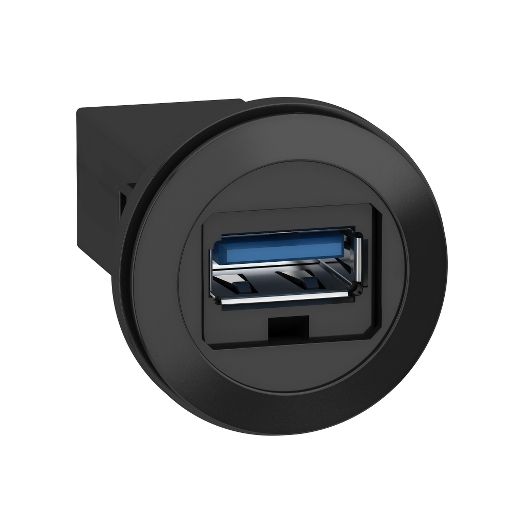 XB5PUSB3, Panel USB port XB5, Ø22, plastic, 3.0 port, USB interface jack type A