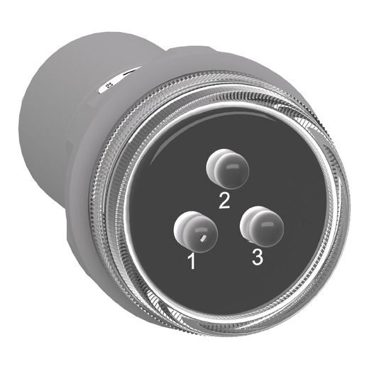 XB5EV57L4, 3 phases indicator XB5, Ø22, plastic, 3LED, white 400V AC