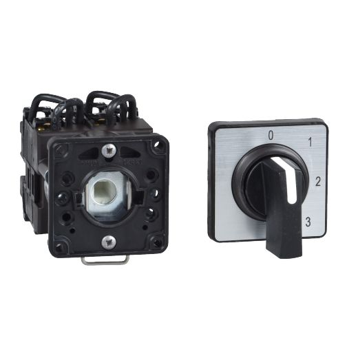 K1D002UCH, Cam changeover switch K, Ø22, 2-0-1, 2 pole, 45°, 12 A