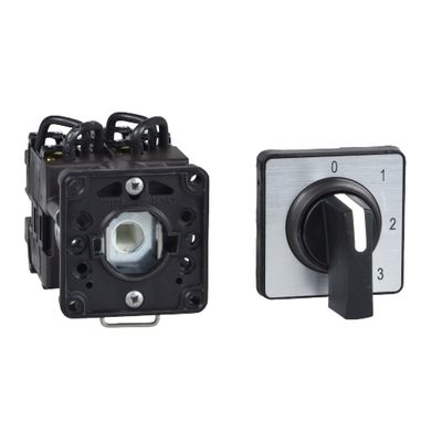 K1D002UCH, Cam changeover switch K, Ø22, 2-0-1, 2 pole, 45°, 12 A