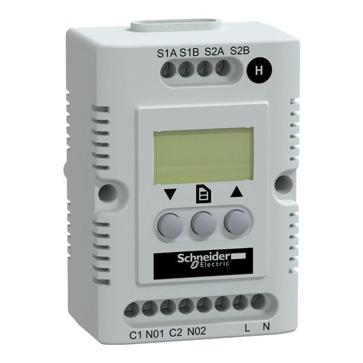 NSYCCOHY230VID, Electroni hygrostat ClimaSys CC, Hr 20..80%, OLED screen, 20..240V AC