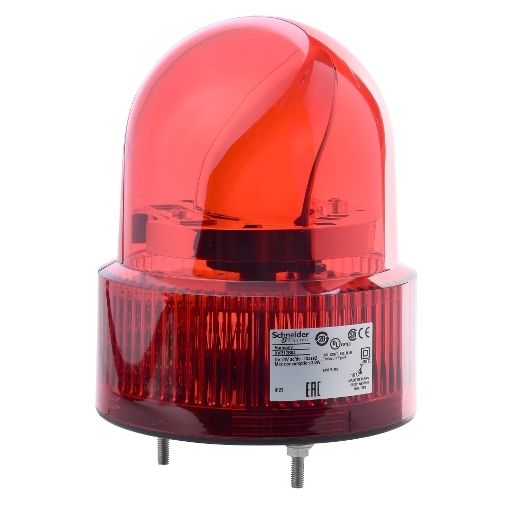 XVR12B04S, Rotating beacon XVR, Ø120, red, buzzer 50..90dB, LED, 24V AC/DC