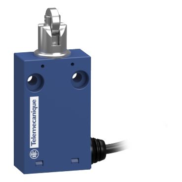 XCMH2103L1, Miniature limit switch XCMH, plastic, steel roller plunger for traverse, 1NC+NO, snap, cable 1m