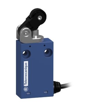 XCMH2121L1, Miniature limit switch XCMH, plastic, plastic roller level plunger, horizontal, 1NC+1NO, snap, cable 1m
