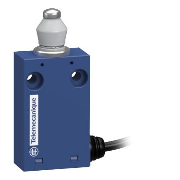 XCMH211AL1, Miniature limit switch XCMH, plastic, metal plunger, protective silicone boot, 1NC+1NO, snap, cable 1m