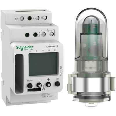 CCT15494, Twilight switch IC100kp+, 1..99000 lux, 16A, 1CO, 7days, 0..59min, 230V