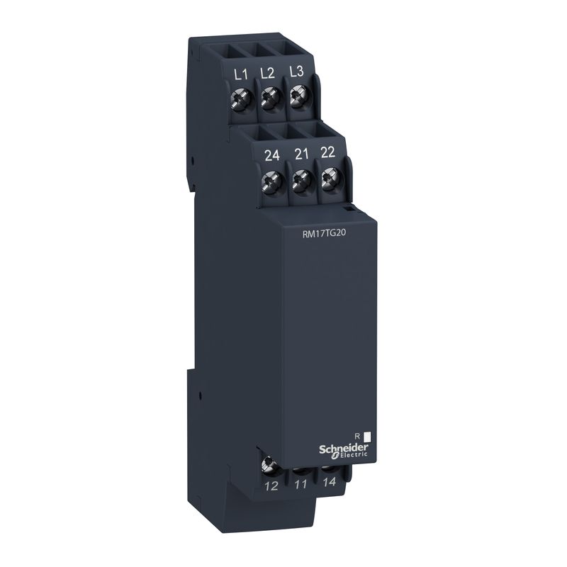 RM17TG20, 3-phase control relay RM17, 5A, 2CO, 183..484V AC