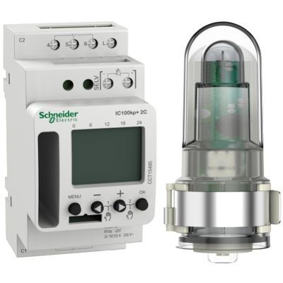 CCT15495, Twilight switch IC100kp+, 1..99000 lux, 16A, 2CO, 7days, 0..59min, 230V
