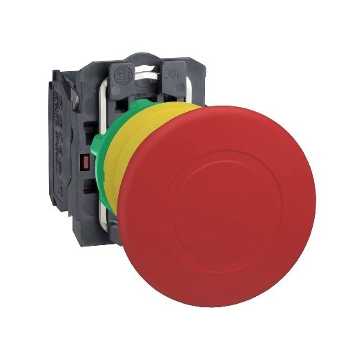 XB5AT842, Emergency stop switch XB5, plastic, red mushroom 40mm, Ø22, push pull, 1NC