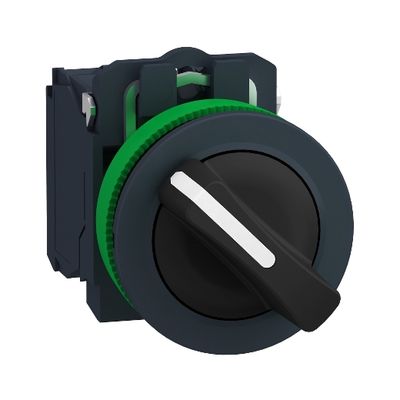 XB5FD25, Selector switch XB5F, Ø30, plastic, black, 2 positions, stay put, 1NO+1NC