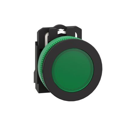 XB5FVB3, Pilot light XB5F, Ø30, plastic, green, LED, 24V AC/DC