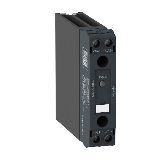 SSD1A320BDC1, Solid state DIN rail mount relays SSD1, 20A, input 4..32V DC, output 48..600V AC