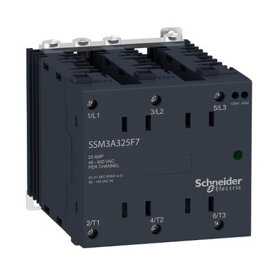 SSM3A325F7, Solid state DIN rail mount relays SSM3, 25A, input 90..140V DC, output 40..600V AC