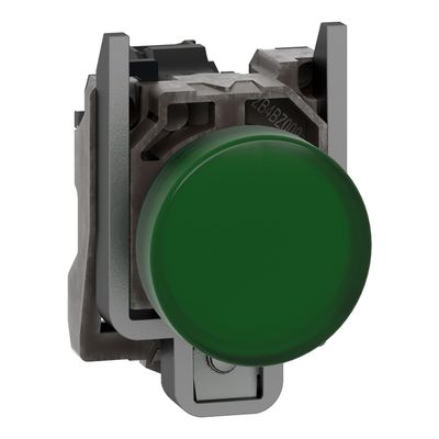 XB4BVB3, Pilot light XB4, Ø22, metal, green, LED, 24V AC/DC