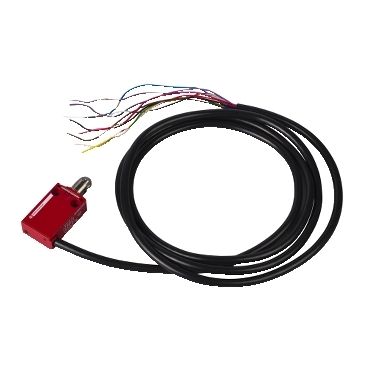 XCSM4102L1, Safety limit switch XCS, metal, roller plunger, 2NC+2NO, cable 1 m