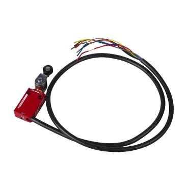 XCSM4115L1, Safety limit switch XCS, metal, rotary lever, 2NC+2NO, cable 1 m