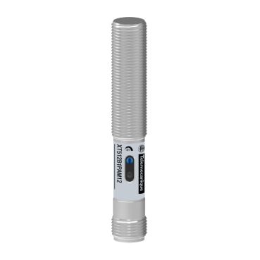 XT512B1PAM12, Capacitive proximity XT5, M12, brass, Sn=2mm, PNP, 1NO, 24V DC, M12