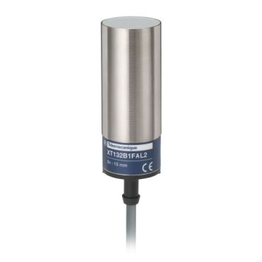 XT132B1FAL2, Capacitive proximity XT1, Ø32, brass, Sn=15mm, 1NO, 24..240V AC, cable 2m