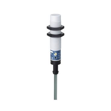 XT218A1PAL2, Capacitive proximity XT2, M18, plastic, Sn=8mm, PNP, 1NO, 12..24V DC, cable 2m