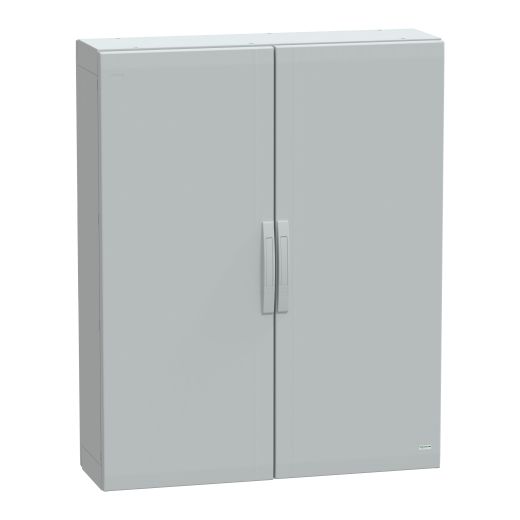 NSYPLA12103G, Floor standing polyester enclosure PLA, plain door, 1250x1000x320mm, IP65, IK10