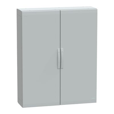 NSYPLA12103G, Floor standing polyester enclosure PLA, plain door, 1250x1000x320mm, IP65, IK10