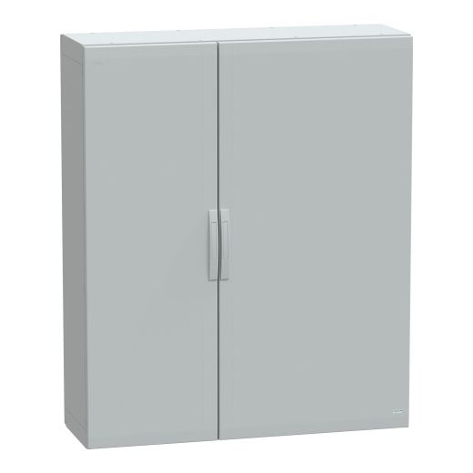 NSYPLA15124G, Floor standing polyester enclosure PLA, plain door, 1500x1250x420mm, IP65, IK10