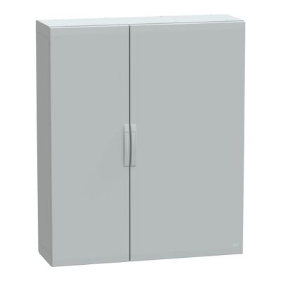 NSYPLA15124G, Floor standing polyester enclosure PLA, plain door, 1500x1250x420mm, IP65, IK10