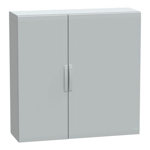 NSYPLA12124G, Floor standing polyester enclosure PLA, plain door, 1250x1250x420mm, IP65, IK10