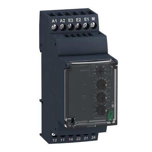 RM35JA32MR, Over and undercurrent relay RM35, 5A, 2CO, 0.1..30s,  0.15..15A, 24..240V AC/DC coil