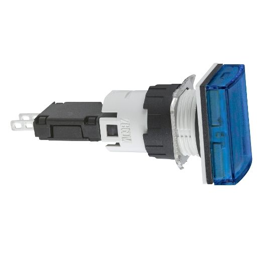 XB6DV6BB, Pilot light XB6, Ø16, rectangle, plastic, blue, LED, 12..24V AC/DC