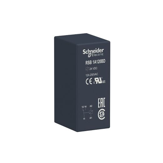 RSB1A120BD, PCB interface plug-in relay RSB, 12A, 1CO, 24V DC