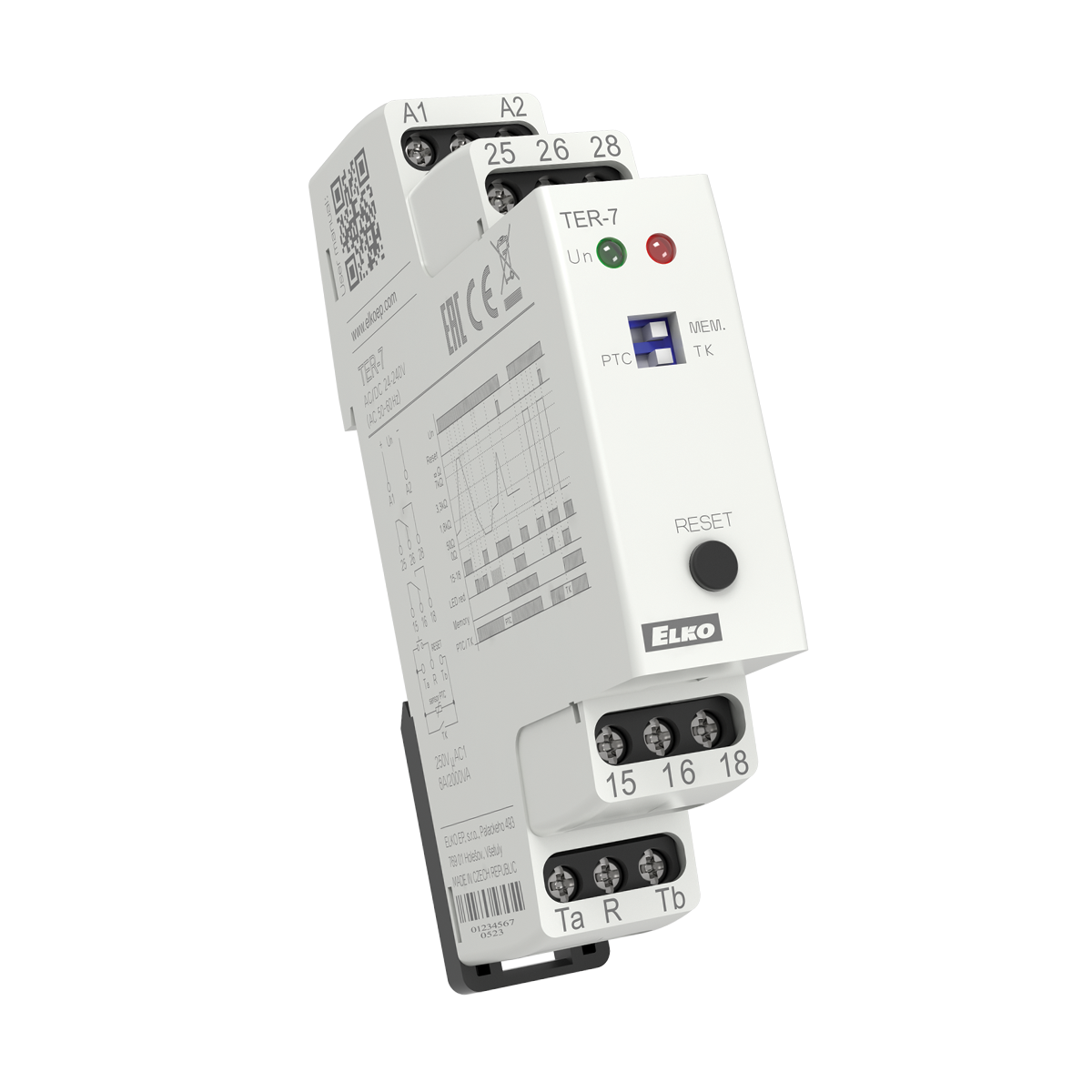 TER-7, Thermostat for motor winding TER, 2CO, 1.8..3.3kΩ, 24..240V AC/DC