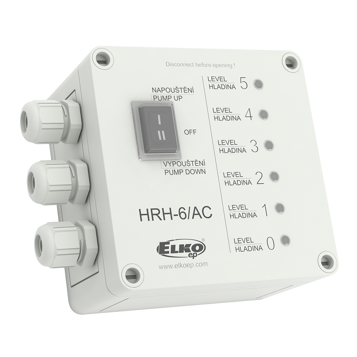 HRH-6, 5 level monitoring HRH, 1NO, 10..200 kΩ, 12..24V DC or 230V AC