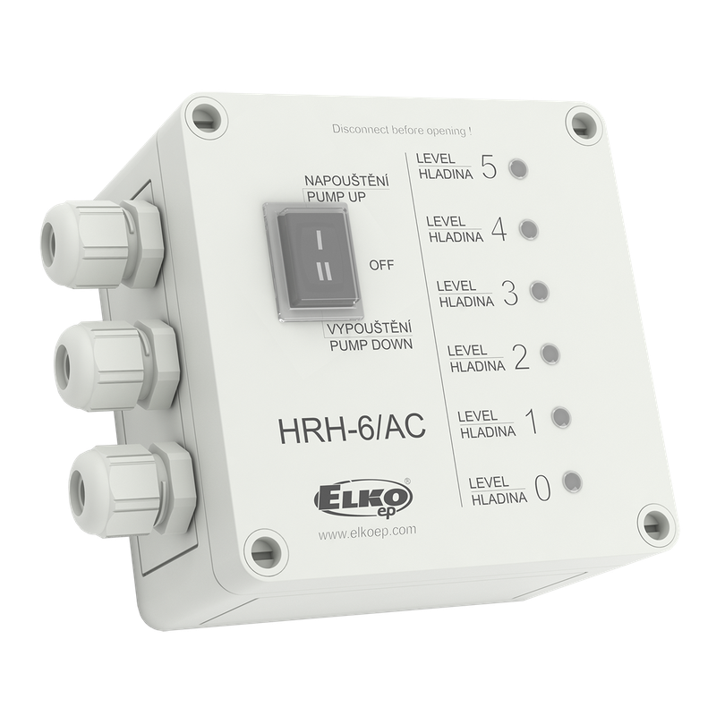 HRH-6, 5 level monitoring HRH, 1NO, 10..200 kΩ, 12..24V DC or 230V AC