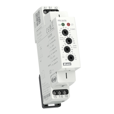 PRI-34/16A, Over and undercurrent control relay PRI, 16A, 1CO, 0.5..10s, 0..16A, 24..240V AC/DC