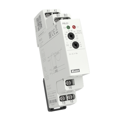 PRI-51/16A, Overcurrent control relay PRI, 8A, 1CO, 0.5..10s, 1..16A, 24..240V AC