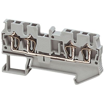 NSYTRR24, Terminal block Linergy NSYTRR, passthrough, 2.5mm², 24A , single-level, 2x2, spring, grey