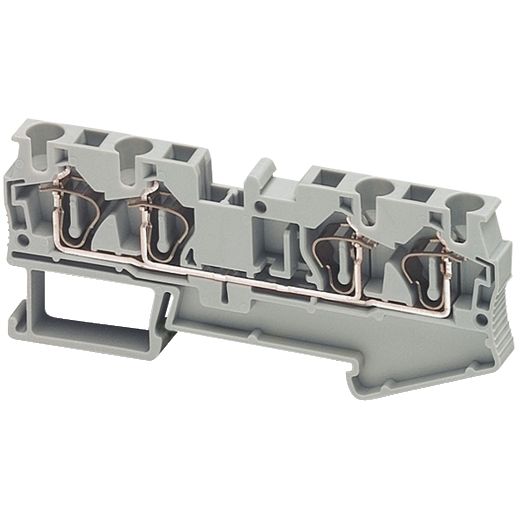 NSYTRR44, Terminal block Linergy NSYTRR, passthrough, 4mm², 32A , single-level, 2x2, spring, grey