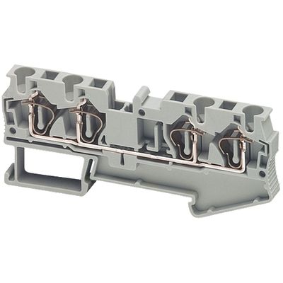 NSYTRR44, Terminal block Linergy NSYTRR, passthrough, 4mm², 32A , single-level, 2x2, spring, grey