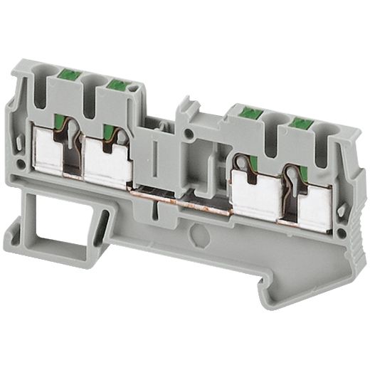 NSYTRP24, Terminal block Linergy NSYTRP, passthrough, 2.5mm², 24A , single-level, 4 points, push-in, grey