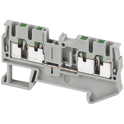 NSYTRP24, Terminal block Linergy NSYTRP, passthrough, 2.5mm², 24A , single-level, 4 points, push-in, grey